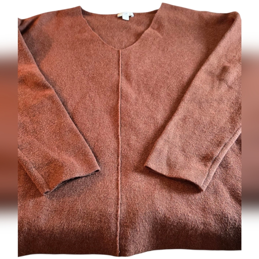 J.Jill Rust Color V Neck Sweater Size Med - Picture 1 of 16
